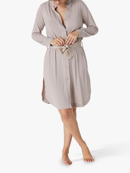 Maison Lejaby Cosiness Loungewear Boyfriend Shirt, Argent Fume