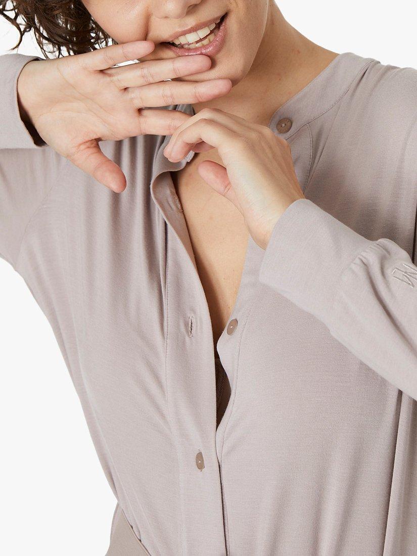 Product image 4 of 4, which shows Maison Lejaby Cosiness Loungewear Boyfriend Shirt, Argent Fume, S