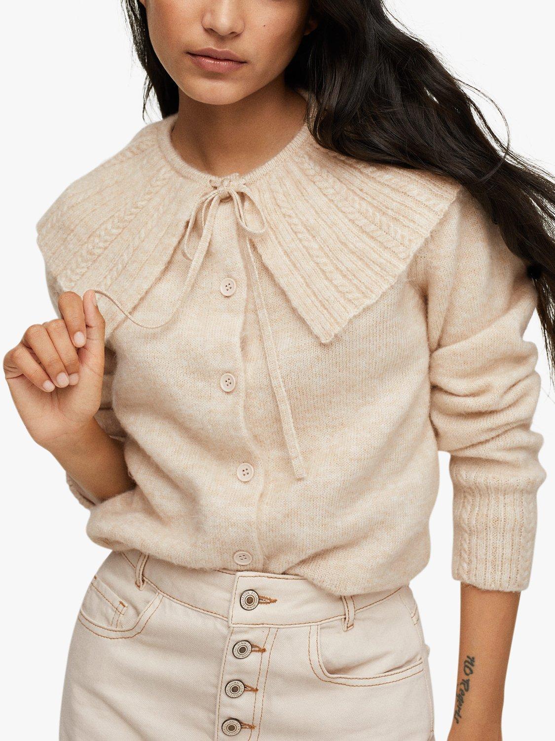 Mango Mozart Babydoll Collar Cardigan