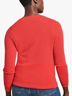 Pure Collection V-Neck Cashmere Cardigan - view 2, Tomato