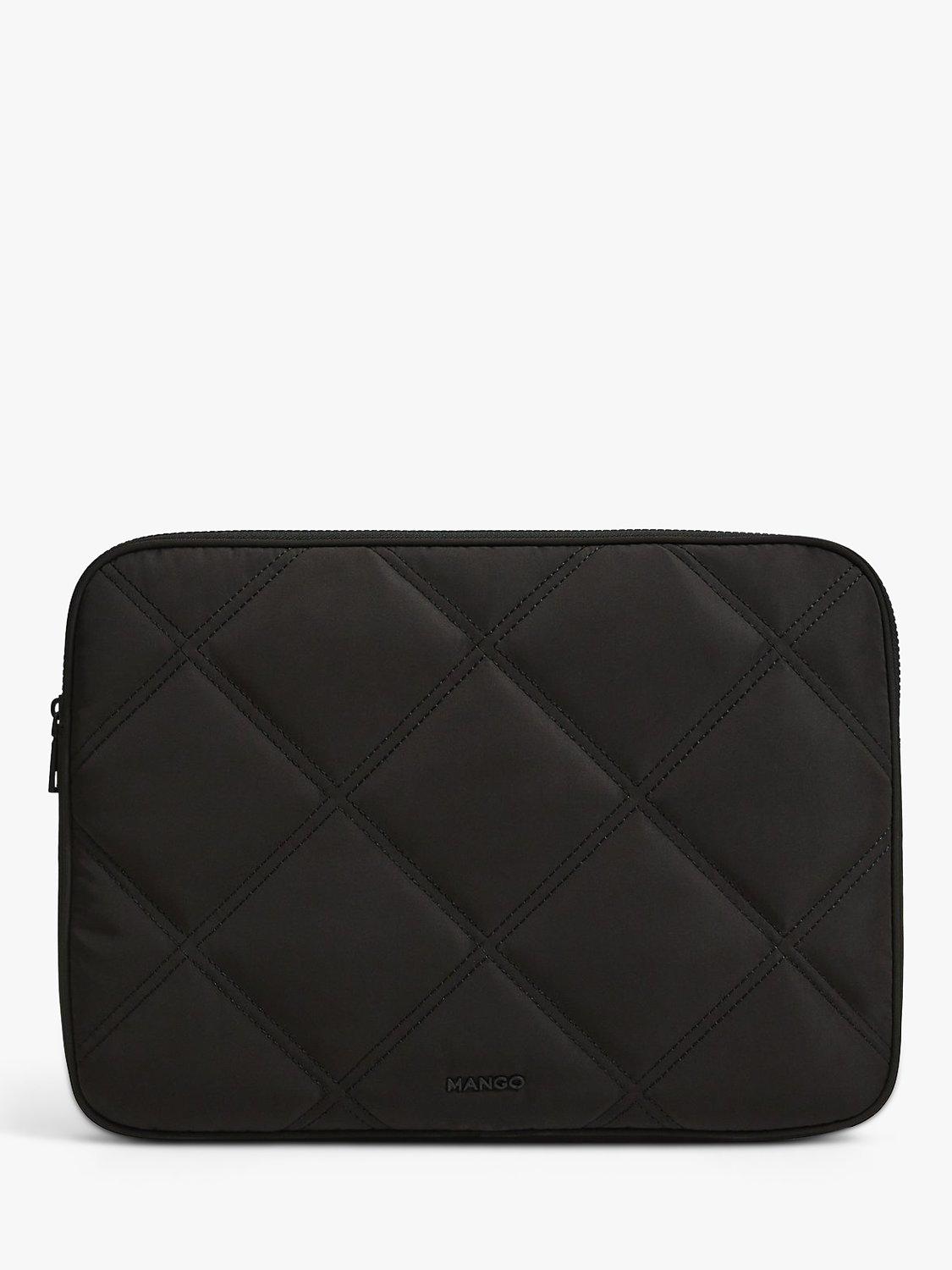 Mango Quilted Laptop Case, Black