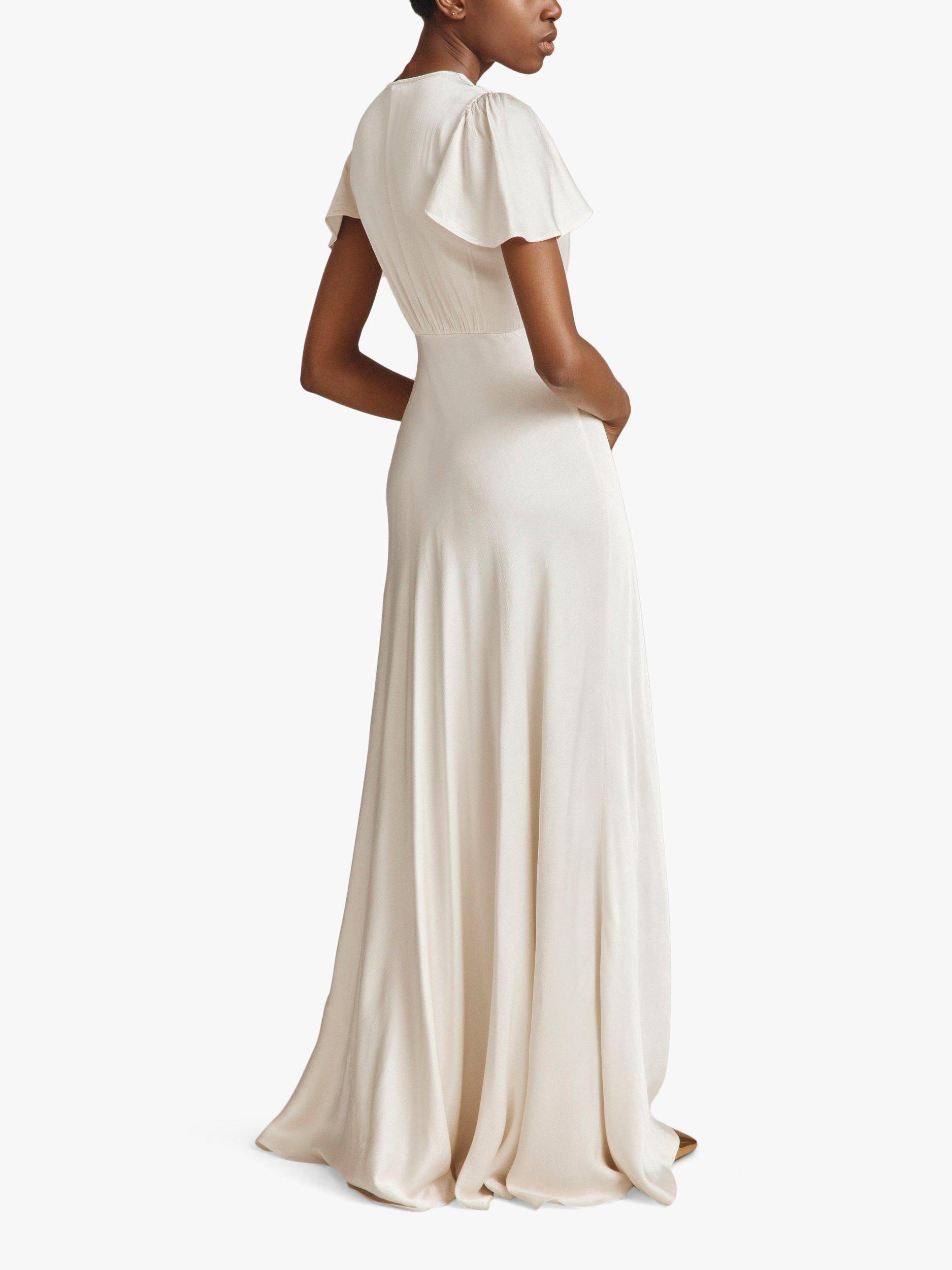 Product image 2 of 5, which shows Ghost Delphine Satin Maxi Dress, Ivory, L