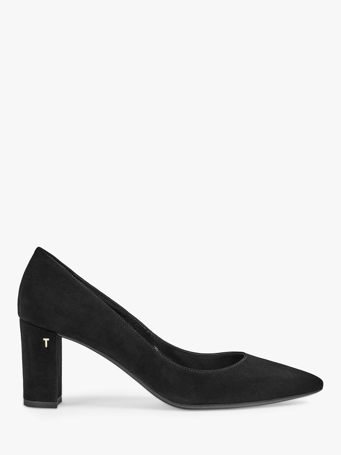 Ted Baker Savana Block Heel Suede Court Shoes, Black