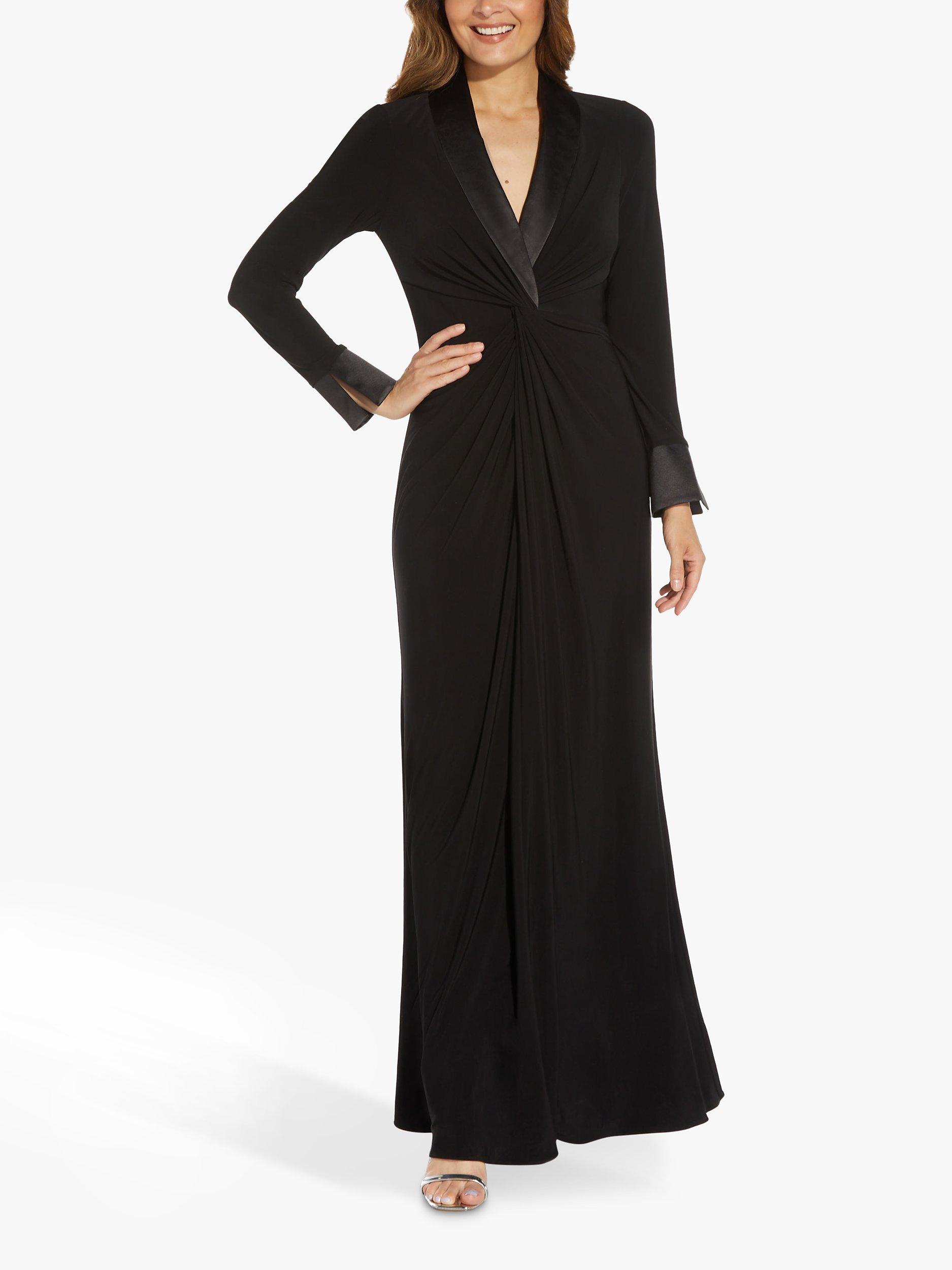 Long tuxedo dress black best sale