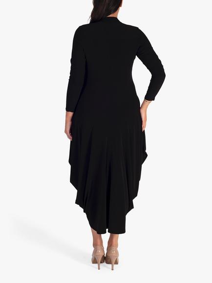 chesca Placket Midi Jersey Dress - view 2, Black