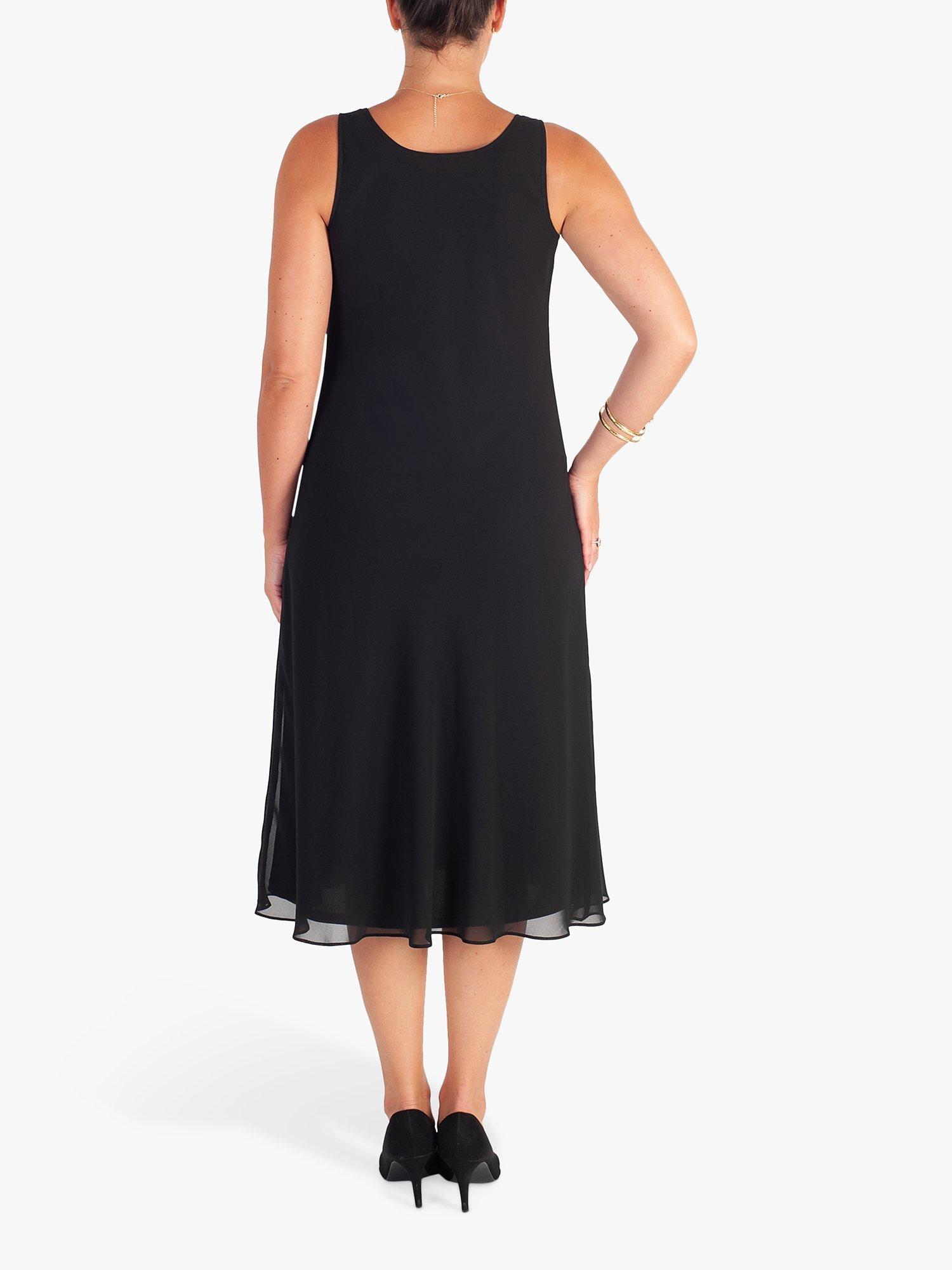Product image 2 of 4, which shows chesca Chiffon Midi Dress, Black, 12