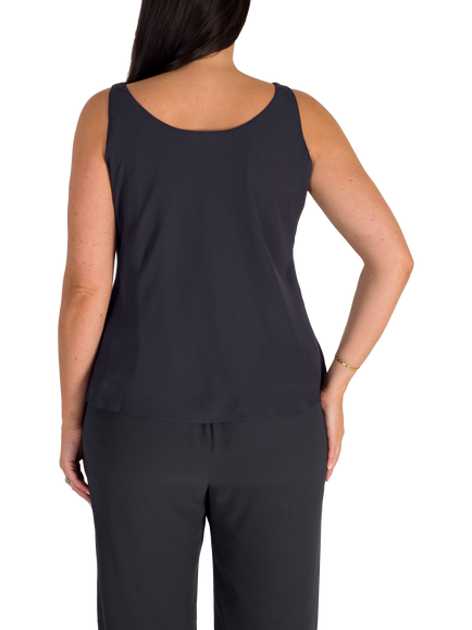 Chesca Chiffon Camisole - view 2, Pewter Grey