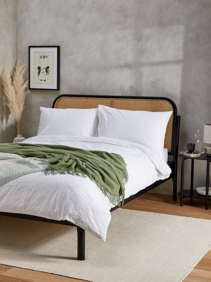 John Lewis Stepped Waffle Duvet Cover Set - view 2, White