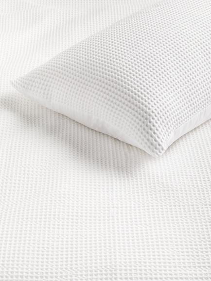 John Lewis Aurelia Pure Cotton Waffle Duvet Cover Set - view 2, White
