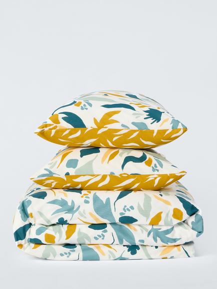 John Lewis Petals Pure Cotton Percale Duvet Cover Set, Multi