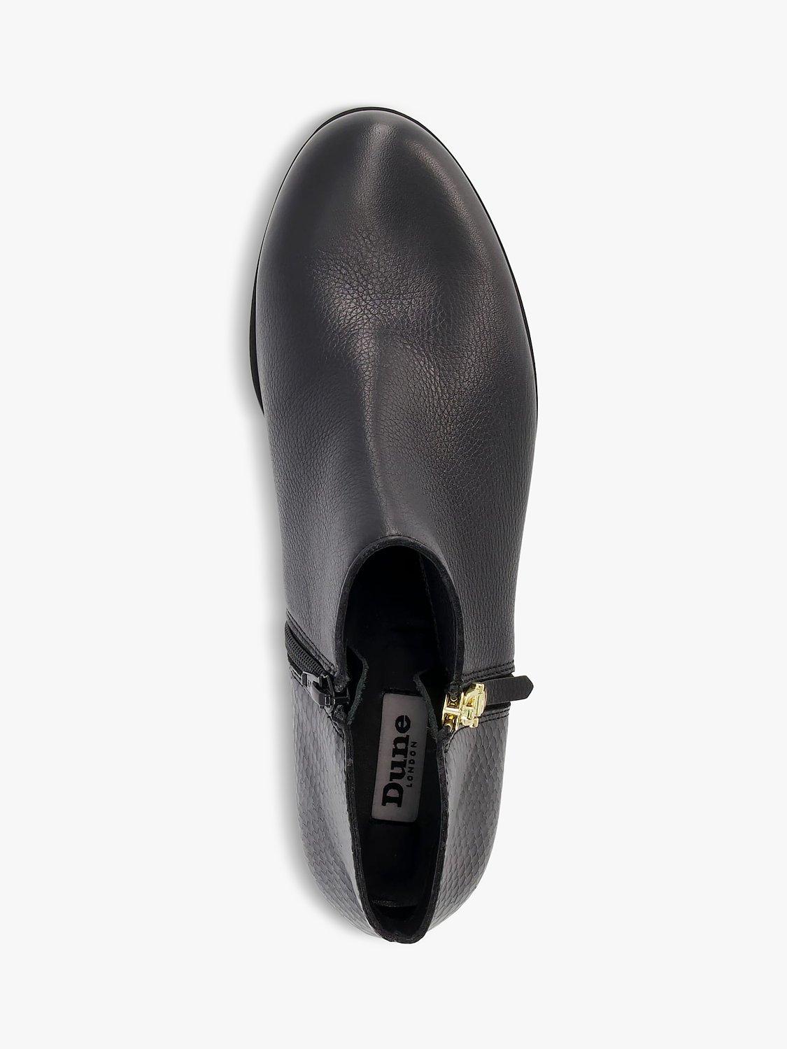 Product image 3 of 5, which shows Dune Pandie Leather Zip Detail Shoe Boots, Black, 3