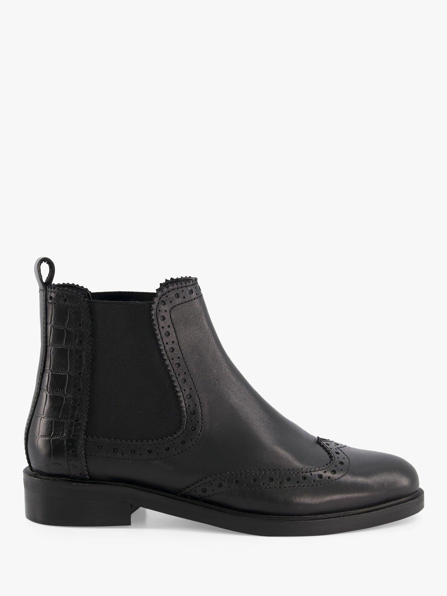 Dune Quest Leather Chelsea Boots, Black