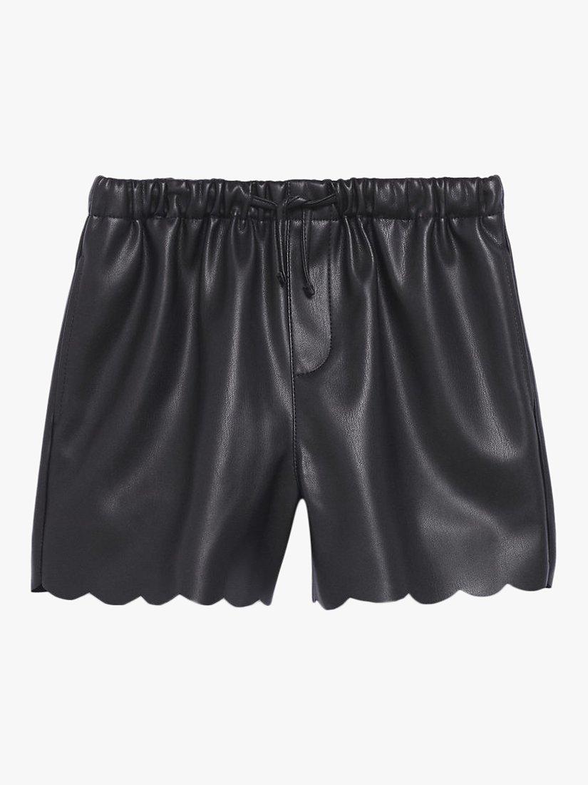 Mango Kids' Mia Faux Leather Shorts, Black, 5-6 years