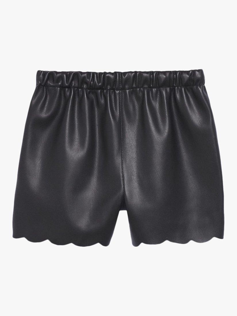 Mango Kids' Mia Faux Leather Shorts, Black, 5-6 years