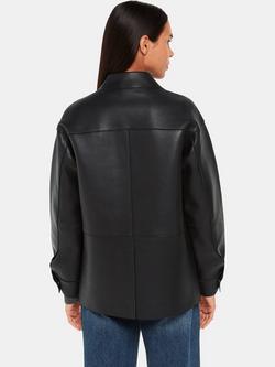 Whistles Clean Bonded Leather Jacket, Black, Black