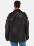 Whistles Clean Bonded Leather Jacket, Black