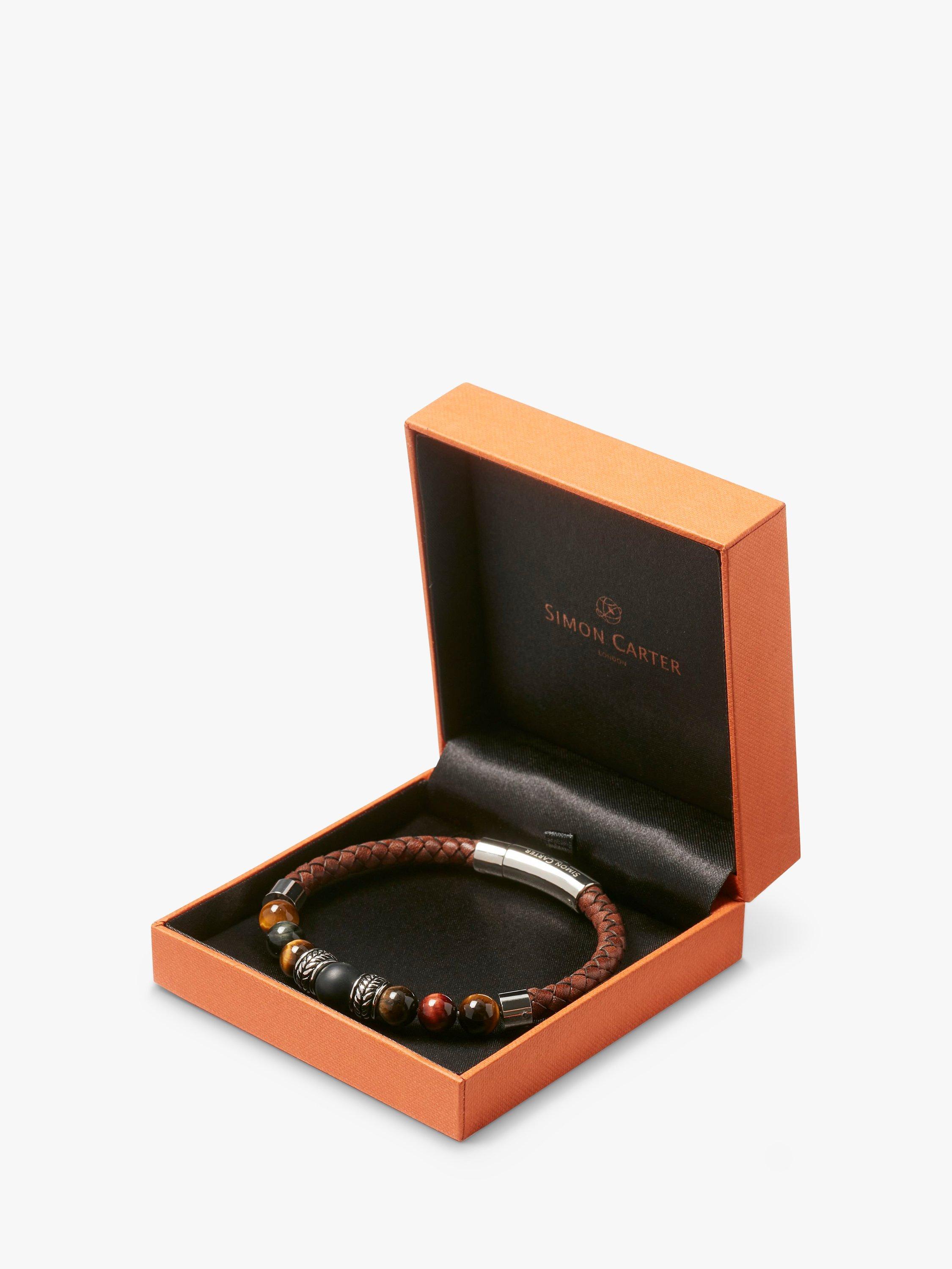 Product image 3 of 5, which shows Simon Carter Men's Combination Trigger Clasp Bracelet, Tigerseye