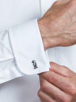 Simon Carter Chess Pieces Cufflinks, Grey - view 2, Grey