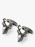 Simon Carter Stag Head Cufflinks, Silver/Grey