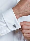 Simon Carter Stag Head Cufflinks, Silver/Grey