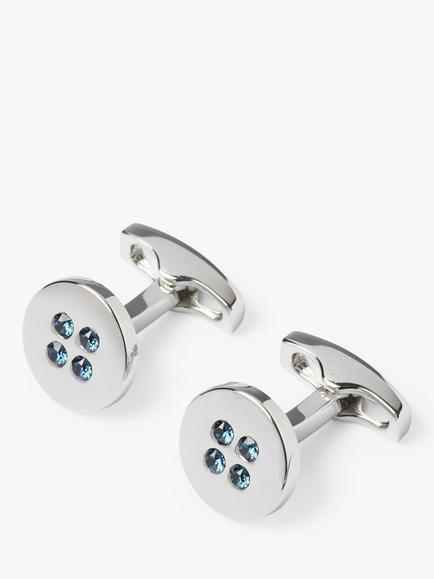Simon Carter Swarovski Crystal Button Cufflinks, Blue, Blue