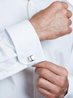 Simon Carter Squiggle Square Cufflinks, Silver - view 2, Silver