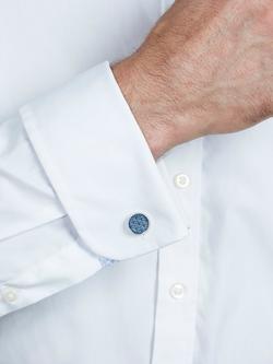 Simon Carter Enamel Diamond Round Cufflinks, Navy - view 2, Navy