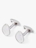 Simon Carter Organic Pebble Mother of Pearl Cufflinks, Silver