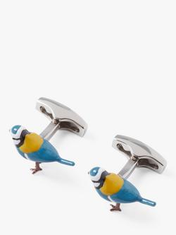 Simon Carter Blue Tit Cufflinks, Blue, Blue Tit