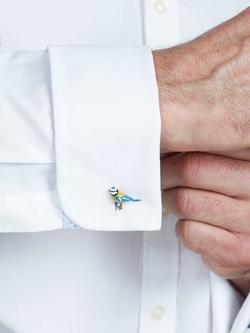 Simon Carter Blue Tit Cufflinks, Blue - view 2, Blue Tit