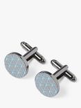 Simon Carter Fractal Cufflinks, Pale Blue