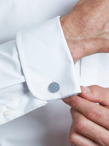 Simon Carter Fractal Cufflinks, Pale Blue - view 2, Pale Blue
