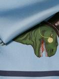 Simon Carter Italian Silk T-Rex Print Pocket Square, Blue/Multi