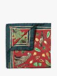 Simon Carter Italian Silk Jungle Print Pocket Square, Green/Multi