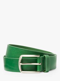 Simon Carter Plain Leather Belt, Green