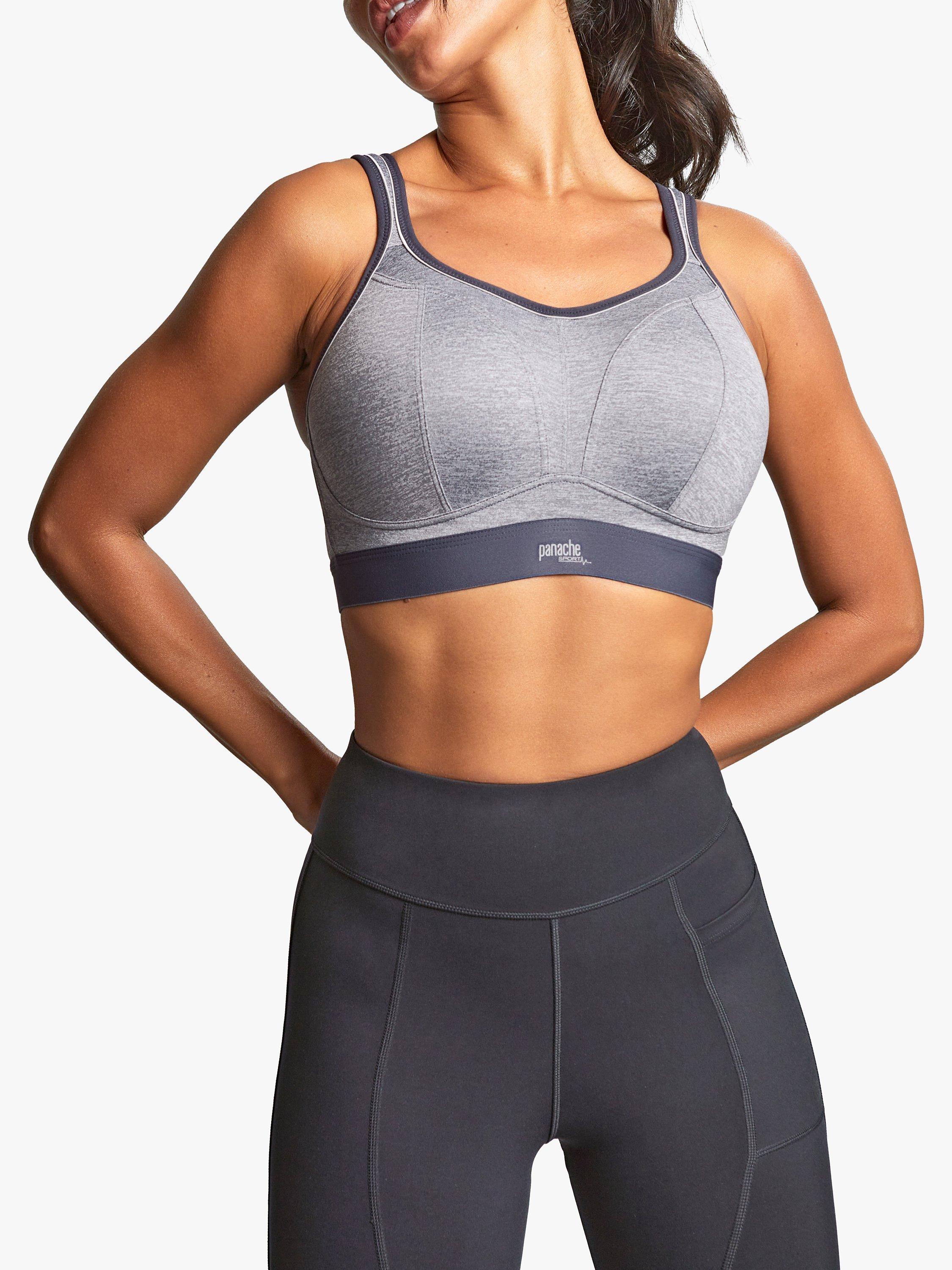 Panache Boundless Non Wired Sport Bra, Charcoal Marl, 28DD