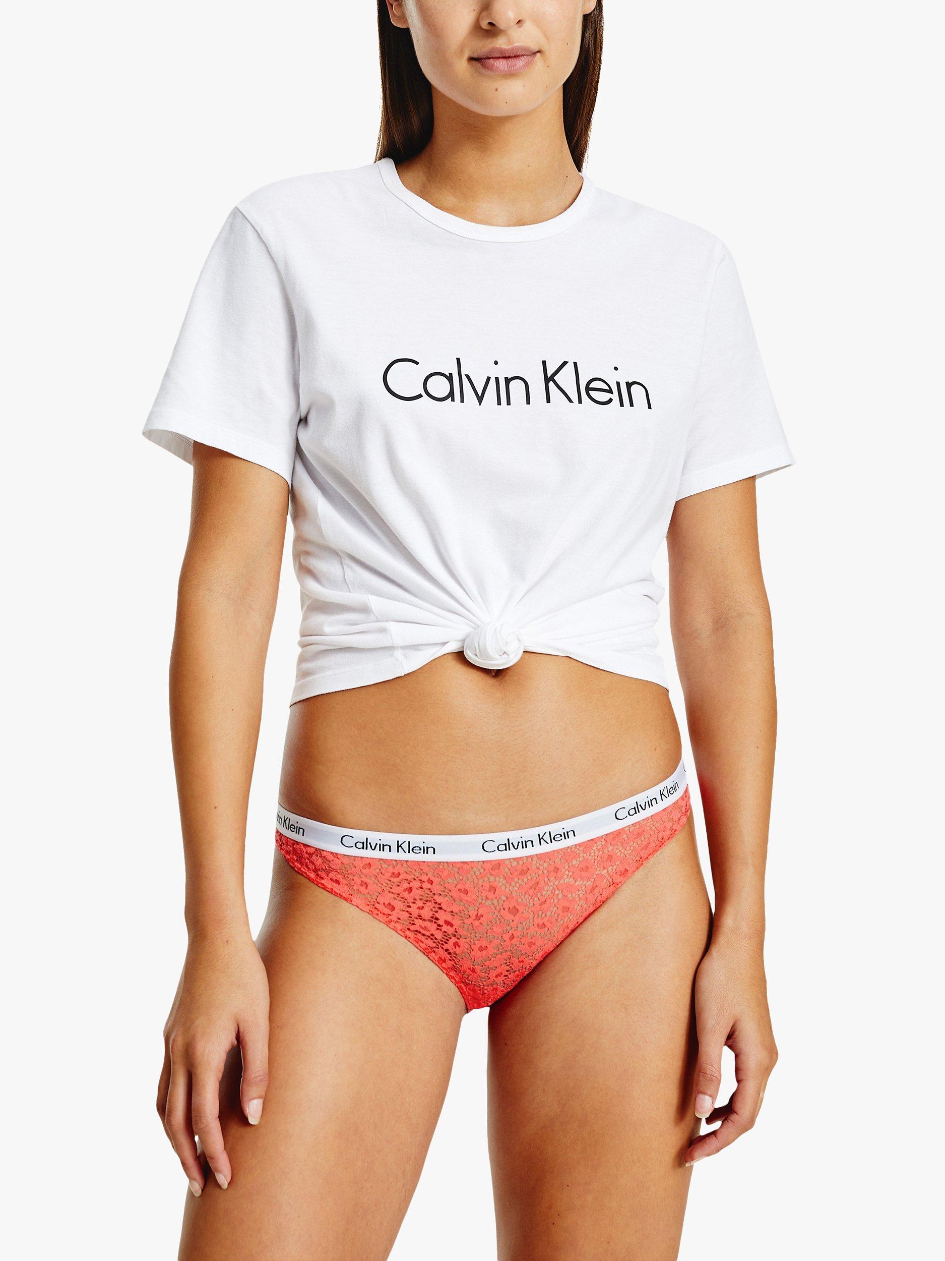 Calvin Klein Carousel Lace Bikini Knickers, Strawberry Shake