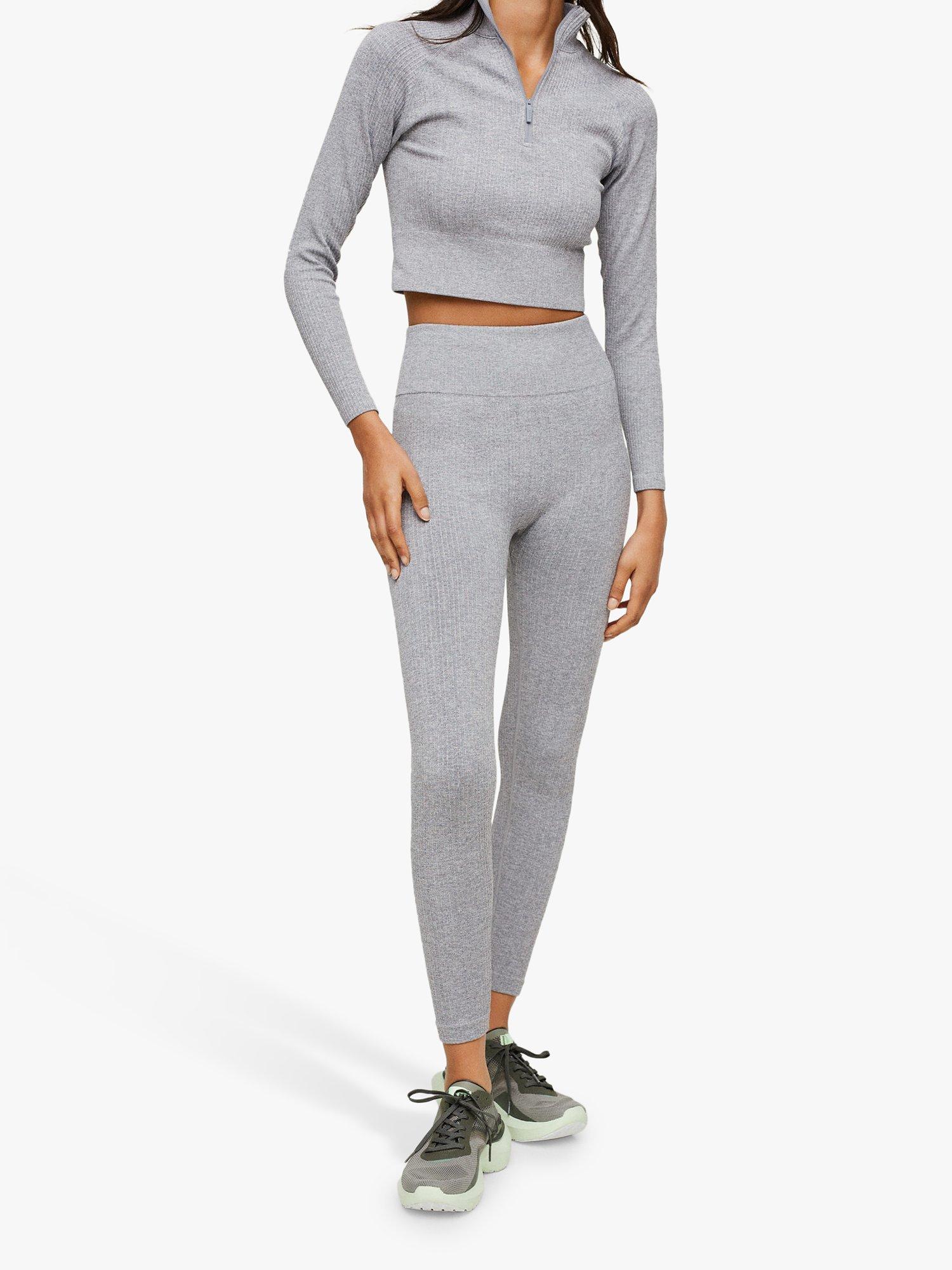 Product image 1 of 6, which shows Mango Cali Leggings, Medium Grey, XS
