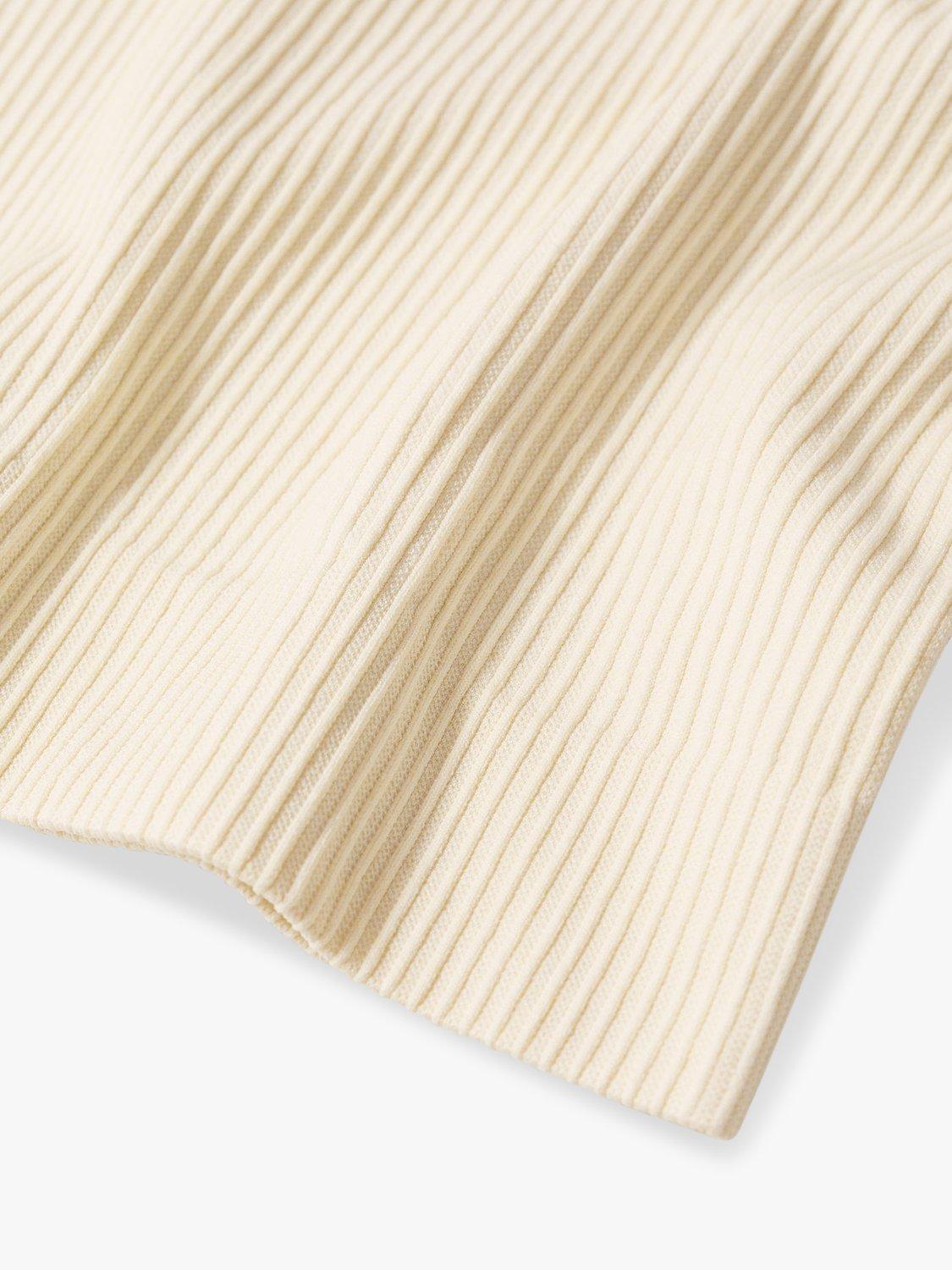 Mango Apolinas Ribbed Cropped Top, Light Beige, XS