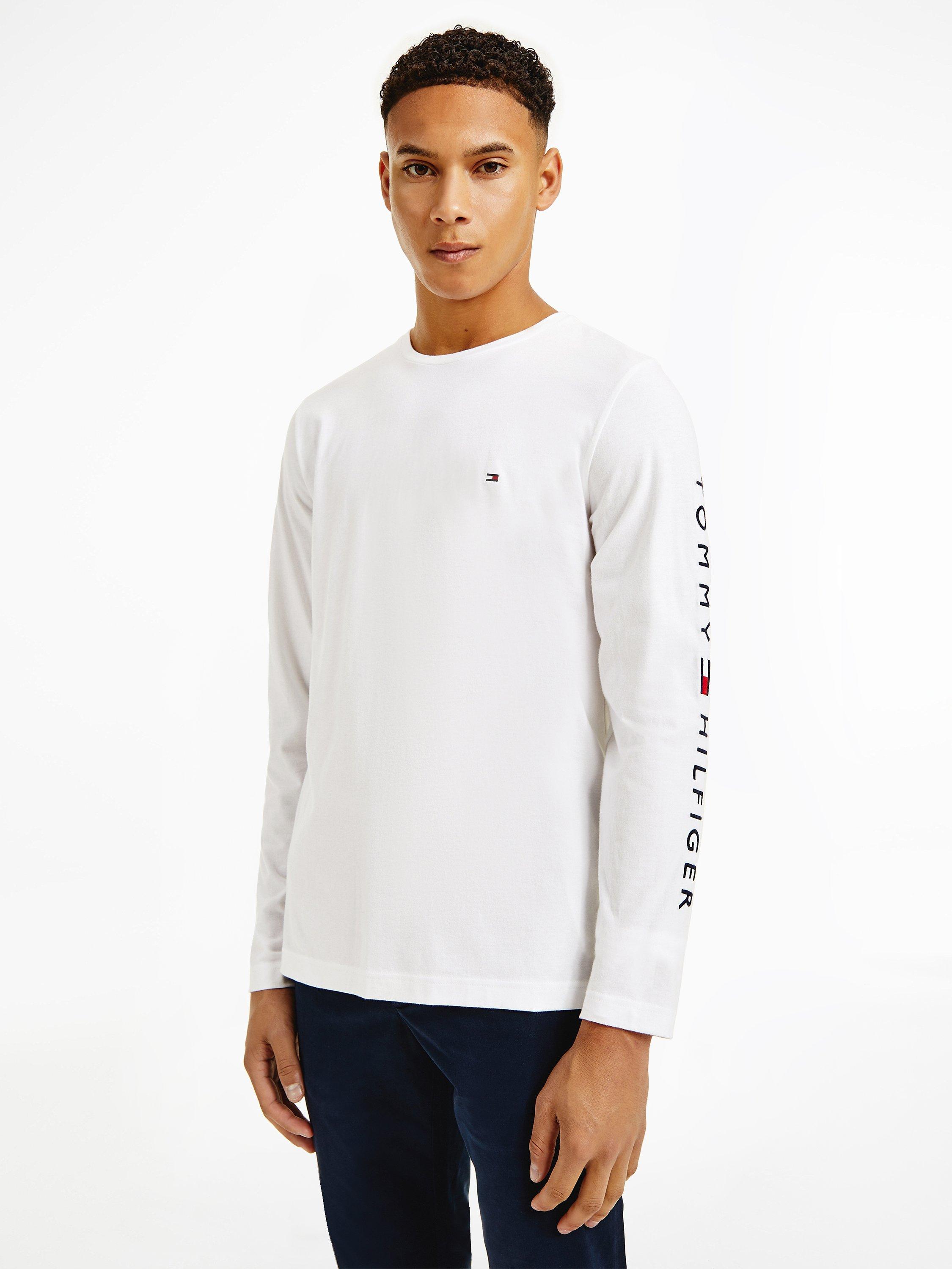 Product image 1 of 6, which shows Tommy Hilfiger Logo Long Sleeve T-Shirt, White, XXXL