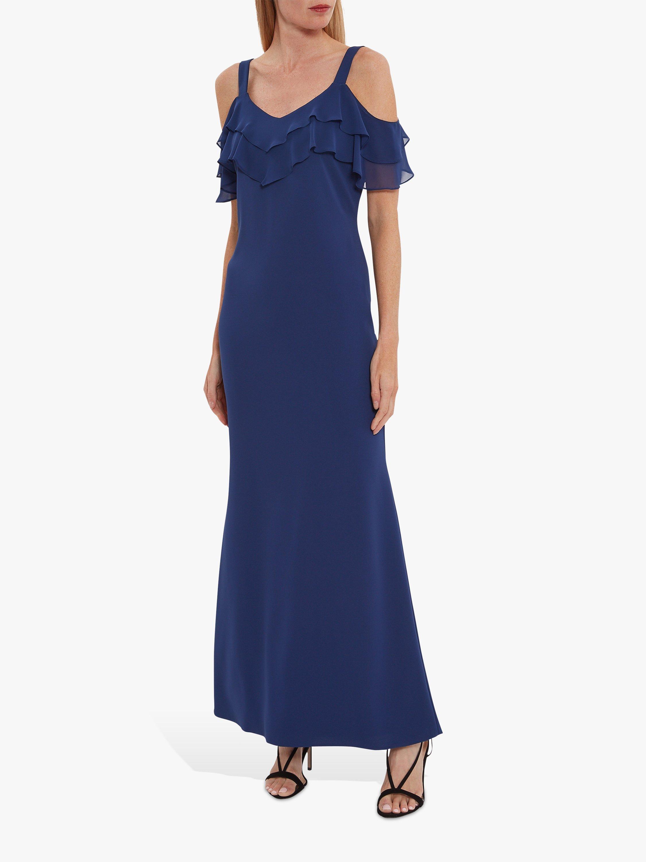 Gina Bacconi Blaise Frill Cold Shoulder Maxi Dress