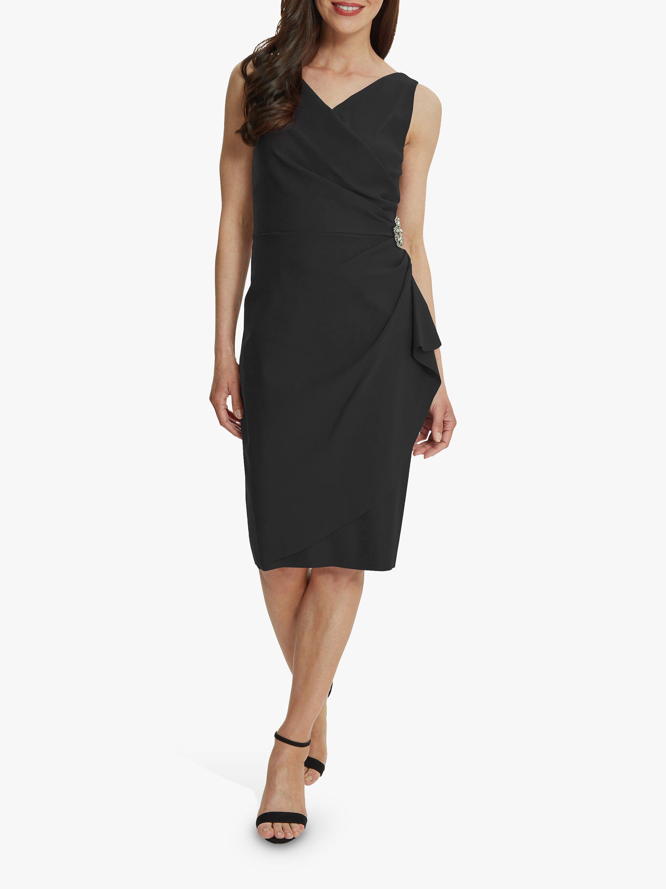 Gina Bacconi Sherry Crystal Embellishment Wrap Dress, Charcoal, 18