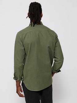 Aubin Normanby Cotton Twill Shirt - view 2, Khaki