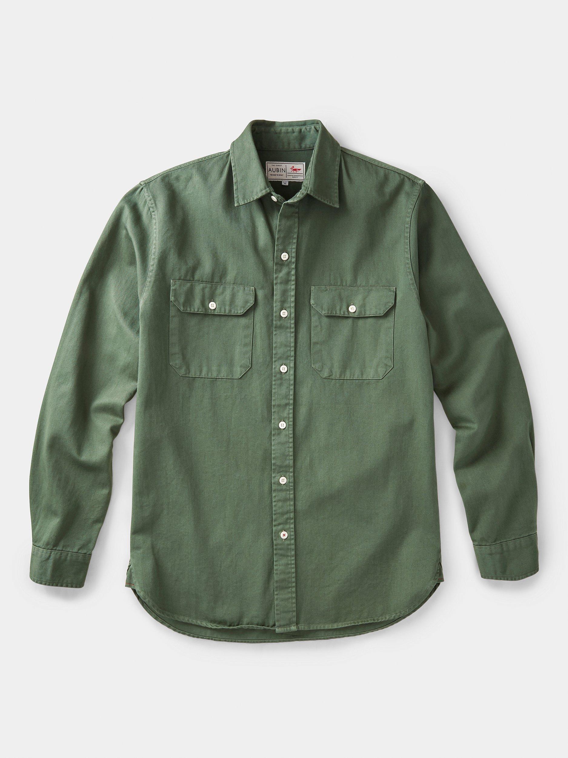 Product image 4 of 4, which shows Aubin Normanby Cotton Twill Shirt, Khaki, S