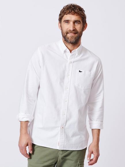 Aubin Aldridge Cotton Oxford Shirt, White