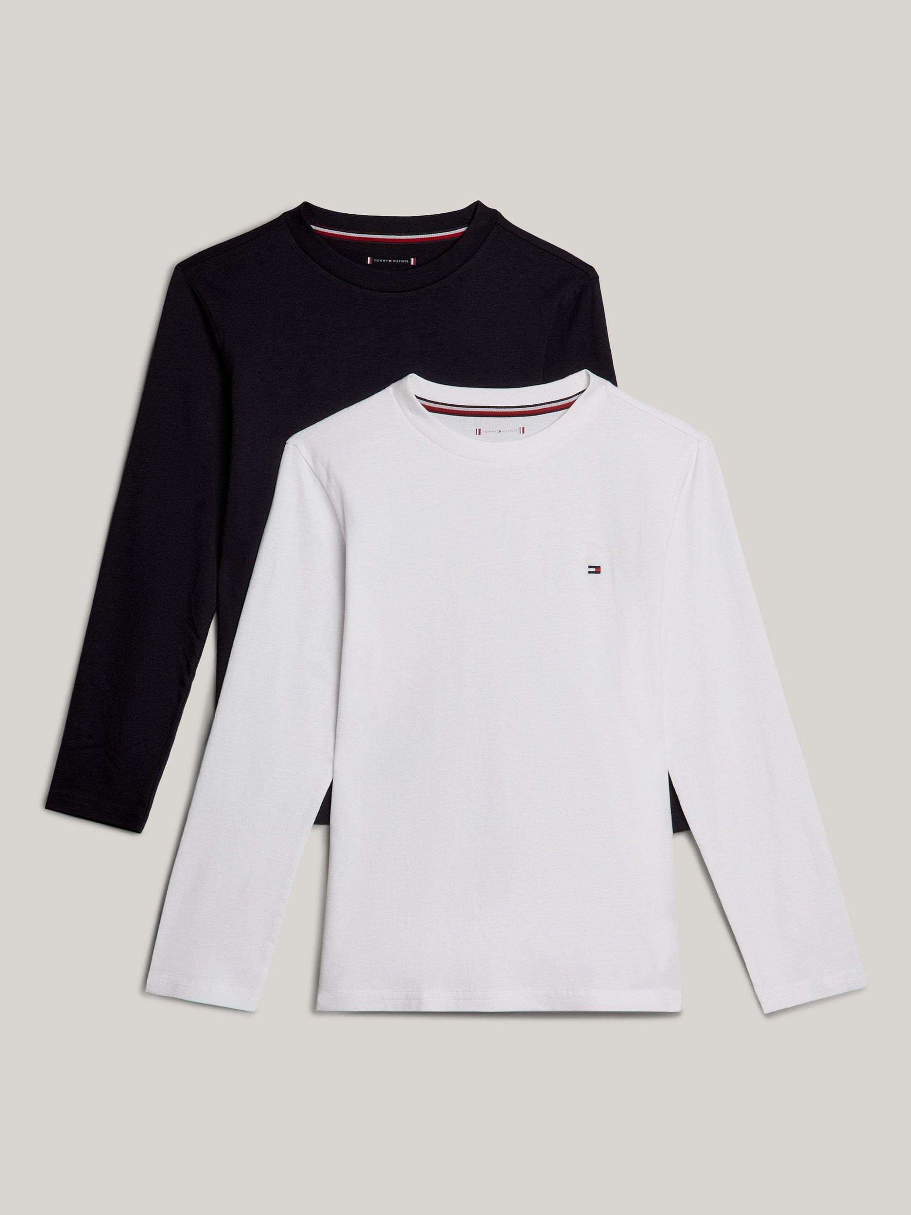 Tommy Hilfiger Kids Plain Logo Jersey Top Pack of 2 Desert Sky White 12 14 years