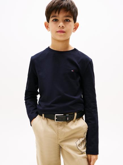 Tommy Hilfiger Kids' Plain Logo Jersey Top, Pack of 2, Desert Sky/White
