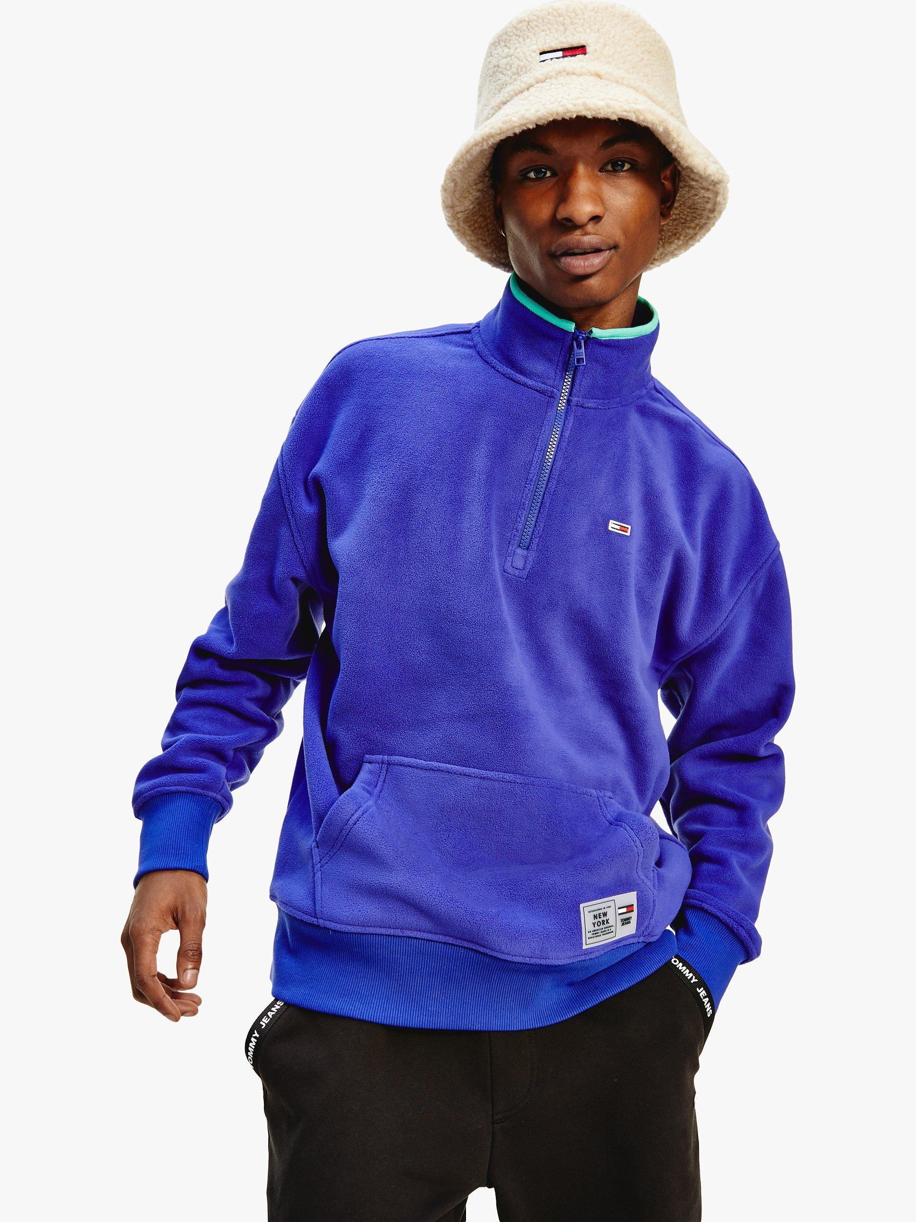 Tommy Jeans Mock Turtleneck Half Zip Relaxed Fit Fleece