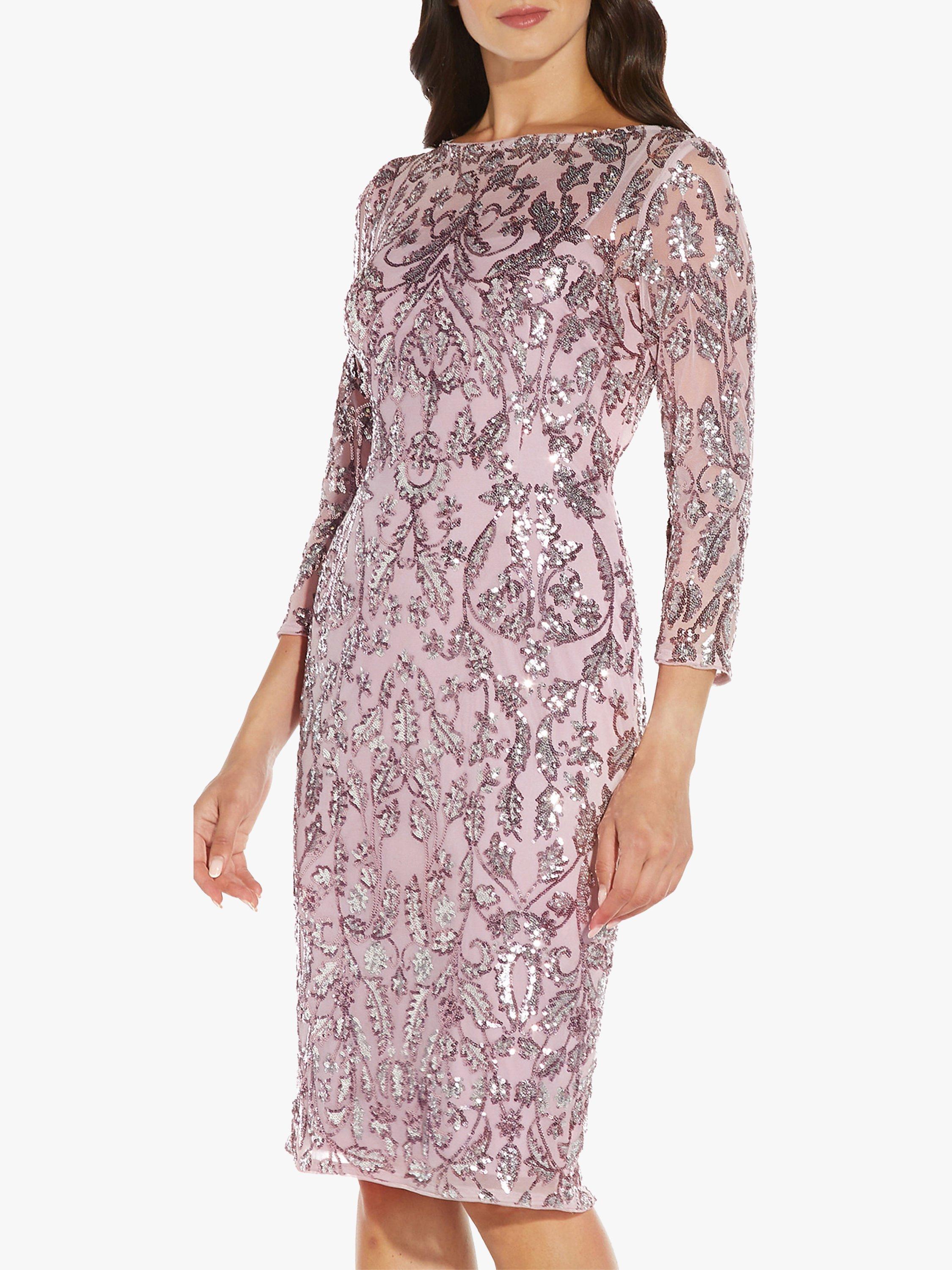 Adrianna Papell Sequin Stretch Sheath Dress, Smoky Rose