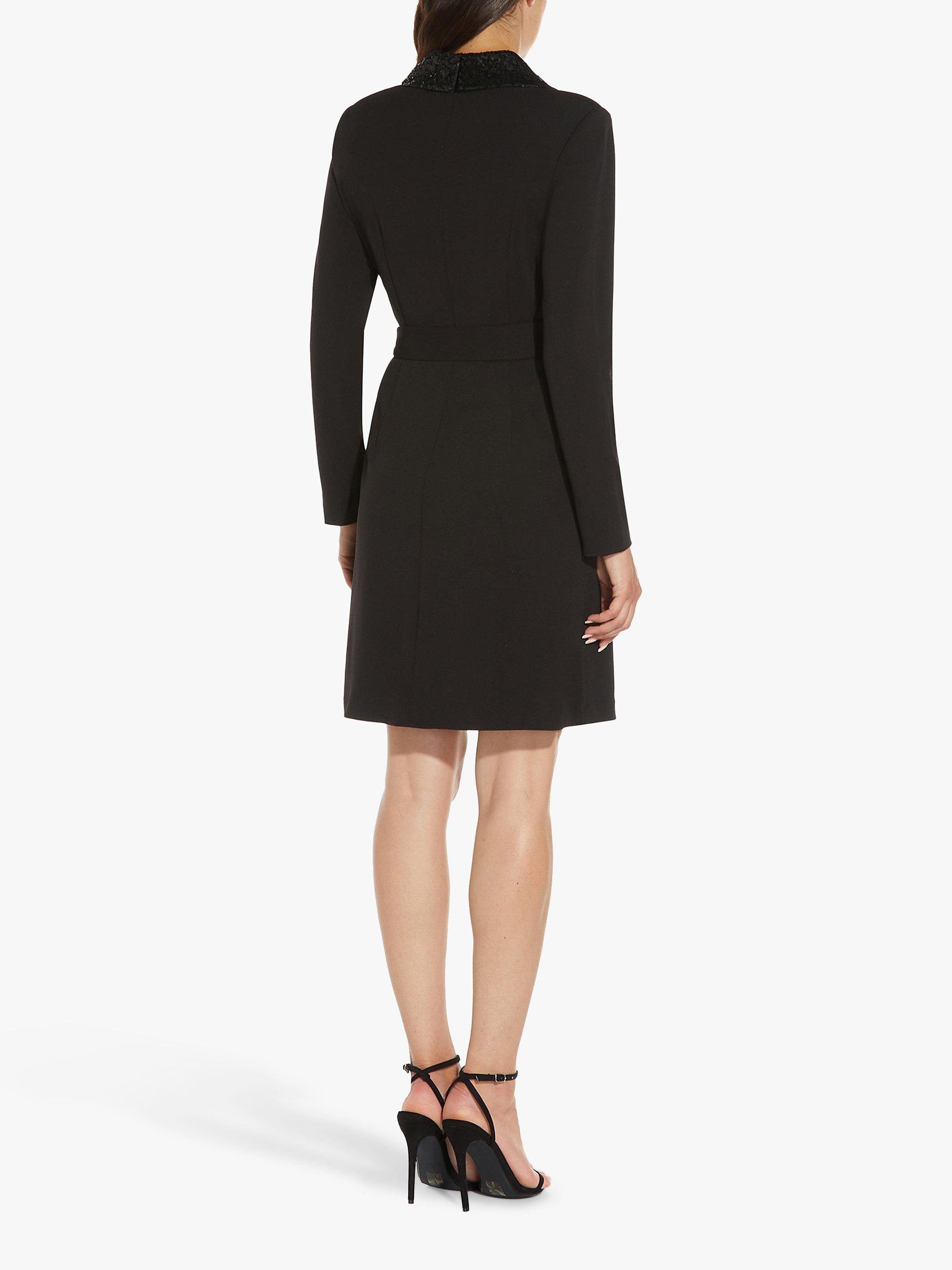 Product image 3 of 6, which shows Adrianna Papell Sequin Collar Tuxedo Dress, Black, 6